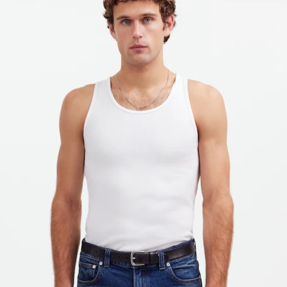 Madewell soft white Ribbed Tank